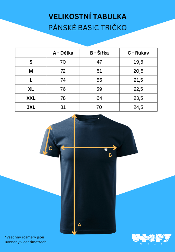 Tabulka velikosti_panske basic tricko utopy cz